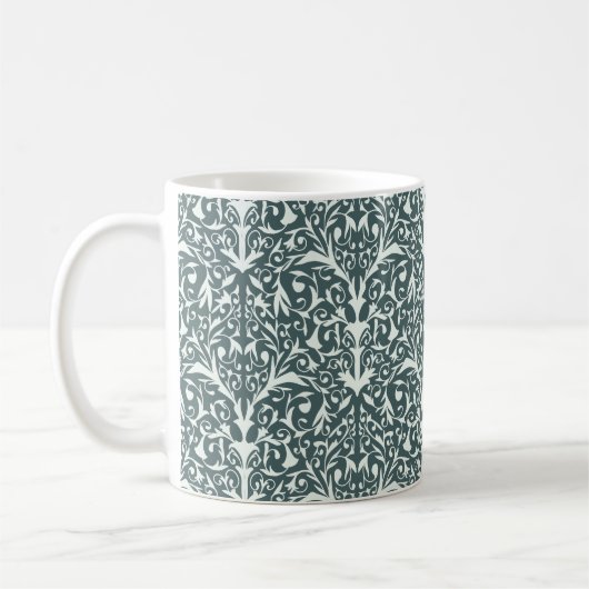 Art Nouveau Inspired Florals Mug - Green Koffiemok (Links)