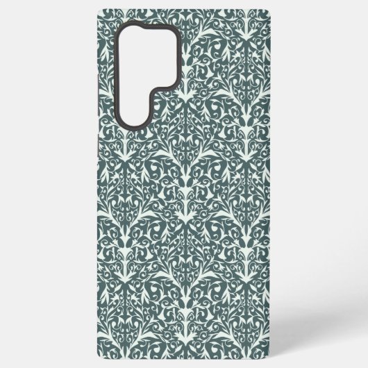 Art Nouveau Inspired Florals Samsung Case - Green Galaxy Hoesje (Achterkant)