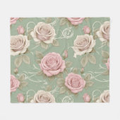 Art Nouveau Inspired Roses In Shades Of Dusty Pink Fleece Deken (Voorkant (Horizontaal))
