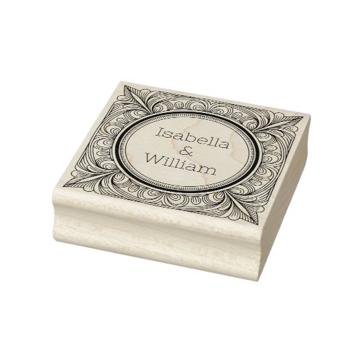 Art Nouveau Inspired Wooden Name Stamp Rubberstempel (Stempel)