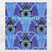 Art nouveau iris bloeit elegante kunst wijn etiket (Enkel label)