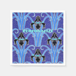 Art nouveau iris bloem elegante vintage kunst  servet