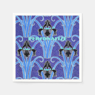 Art nouveau iris bloem elegante vintage kunst servet