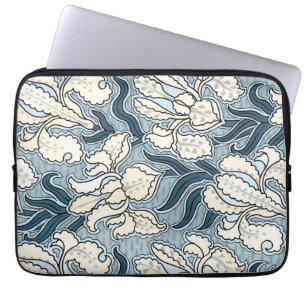 Art Nouveau Iris Bloemen Bloempatroon Vintage Laptop Sleeve
