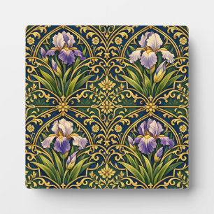 Art Nouveau Iris Bloemendamasker Fotoplaat