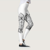 Art nouveau iris bloemenzwart en wit leggings (Rechts)