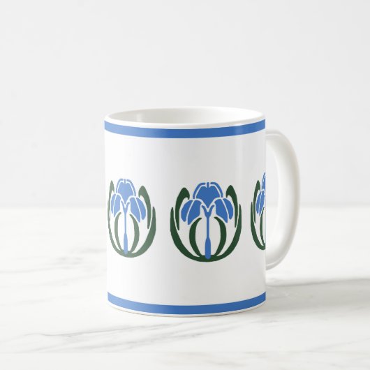 Art Nouveau Iris Coffee-Mok Koffiemok (Voorkant rechts)
