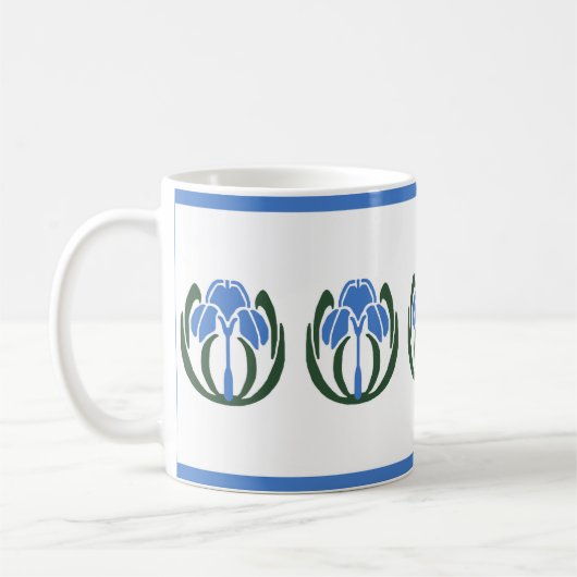 Art Nouveau Iris Coffee-Mok Koffiemok (Links)