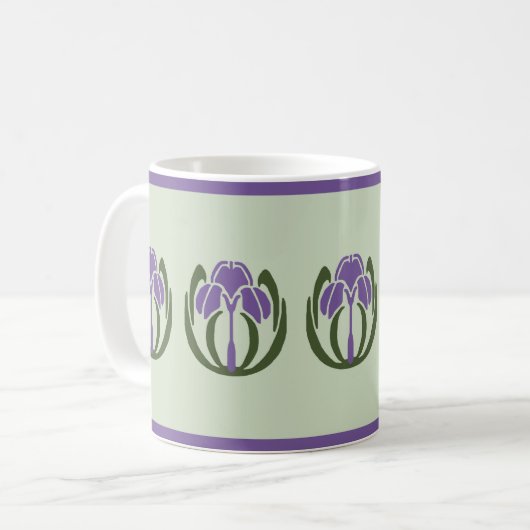 Art Nouveau Iris Coffee-Mok Koffiemok (Voorkant links)