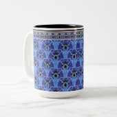 Art nouveau iris elegant  bloemig Verneuil Tweekleurige Koffiemok (Voorkant links)
