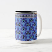 Art nouveau iris elegant  bloemig Verneuil Tweekleurige Koffiemok (Voorkant rechts)