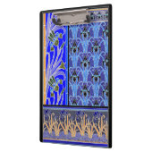 Art nouveau iris elegante bloemen blauw zwart vern klembord (Links)