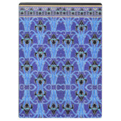 Art nouveau iris elegante bloemen blauw zwart vern klembord (Achterkant)