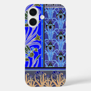 Art nouveau iris flower elegant  floral iPhone 16 hoesje