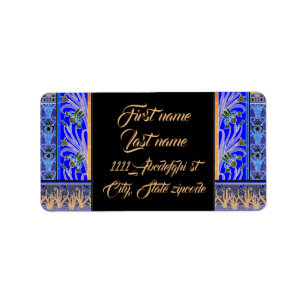 Art nouveau iris flower elegant  floral etiket