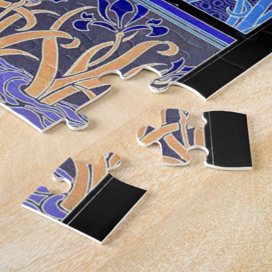 Art nouveau iris flower elegant  floral legpuzzel (Zijkant)