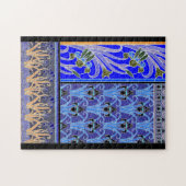 Art nouveau iris flower elegant  floral legpuzzel (Horizontaal)