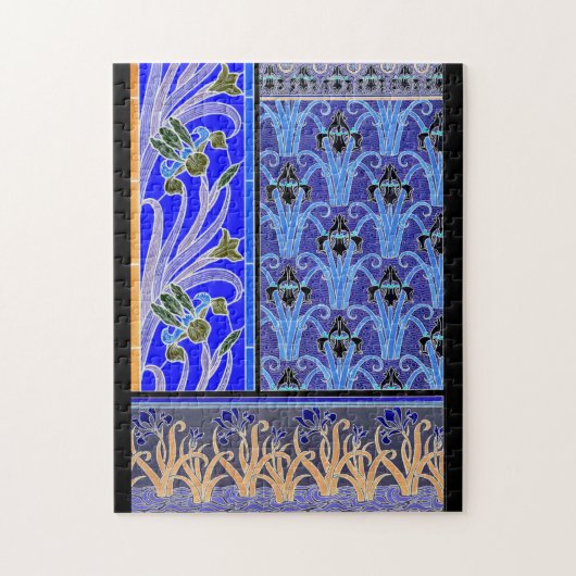 Art nouveau iris flower elegant  floral legpuzzel (Verticaal)