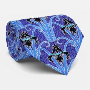 Art nouveau iris flower elegant floral stropdas