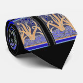 Art nouveau iris flower elegant floral stropdas (Opgerold)