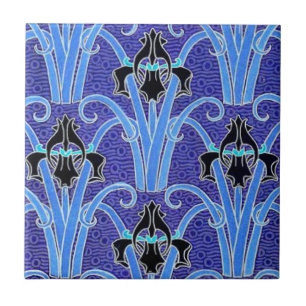Art nouveau iris flower elegant  floral tegeltje