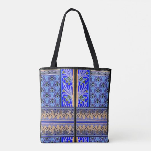 Art nouveau iris flower elegant  floral tote bag (Achterkant)