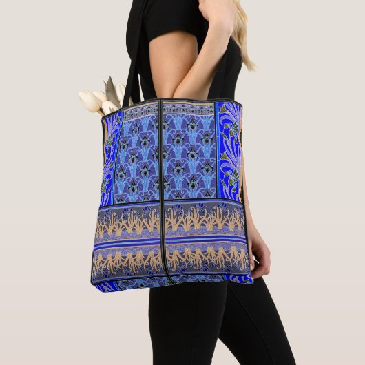 Art nouveau iris flower elegant  floral tote bag (Dichtbij)