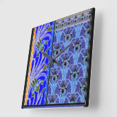 Art nouveau iris flower elegant  floral vierkante klok (Hoek)