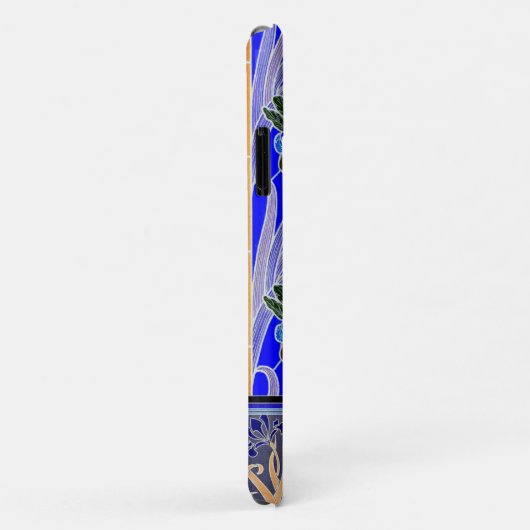 Art nouveau iris flower elegant verneuil Case-Mate iPhone case (Achterkant/rechts)