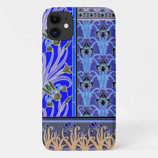 Art nouveau iris flower elegant verneuil Case-Mate iPhone case (Achterkant)