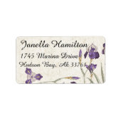 Art Nouveau  Iris Flowers Adresetiketten Etiket (Voorkant)