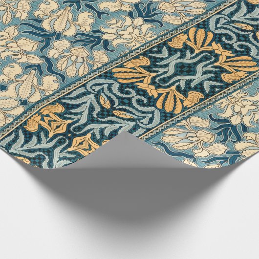 Art Nouveau Iris in Blue Cadeaupapier (Hoek)