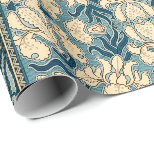 Art Nouveau Iris in Blue Cadeaupapier (Rol Hoek)