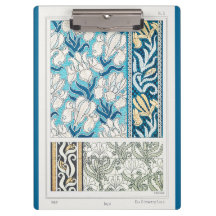 Art nouveau iris lelie bloemrijke textielkunst bla