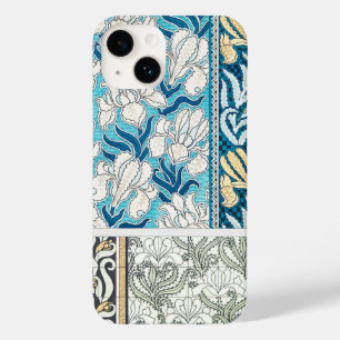 Art nouveau iris lily floral textiel muis pad Case-Mate iPhone 14 hoesje