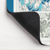 Art nouveau iris lily floral textiel muis pad muismat (Hoek)