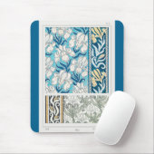 Art nouveau iris lily floral textiel muis pad muismat (Met muis)
