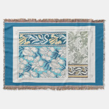 Art nouveau iris lily floral Textielkunst
