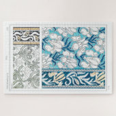 Art nouveau iris lily floral Textielkunst Legpuzzel (Horizontaal)