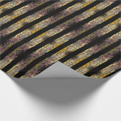 Art nouveau iris patroon gouden bruine rode elegan cadeaupapier (Hoek)