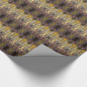 Art nouveau iris patroon gouden bruine rode elegan cadeaupapier (Hoek)