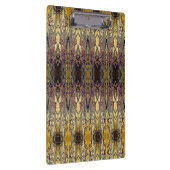 Art nouveau iris patroon gouden bruine rode elegan klembord (Rechts)