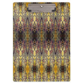 Art nouveau iris patroon gouden bruine rode elegan klembord (Voorkant)