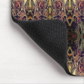 Art nouveau iris patroon gouden bruine rode elegan muismat (Hoek)