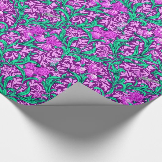 Art Nouveau Iris Print, Amethyst Paars Cadeaupapier (Hoek)