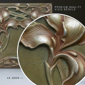 Art Nouveau Iris Symmetrische Floral Wall Art Tegeltje