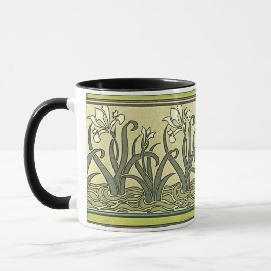 Art Nouveau Irises - Mok (Links)