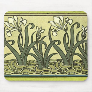 Art Nouveau Irises - Mousepad Muismat