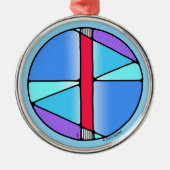 Art Nouveau Isa Rune of Stillness Metalen Ornament (Voorkant)