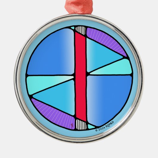 Art Nouveau Isa Rune of Stillness Metalen Ornament (Voorkant)